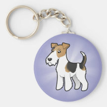 Cartoon Wire Fox Terrier Keychain
