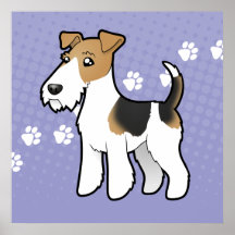 Cartoon Wire Fox Terrier Posters