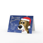 Cartoon Xmas Beagle Christmas Card