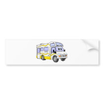 Cartoon Yellow Camper Bumper Sticker
