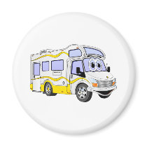 Cartoon Yellow Camper Fridge Magnets