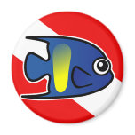 Cartoon Yellowbar Angelfish Dive Flag