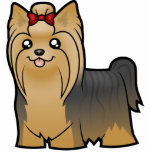 Cartoon Yorkshire Terrier (long hair with bow) Acrylic Cut Outs