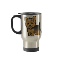 Cartoon Yorkshire Terrier (short hair no bow) Mugs