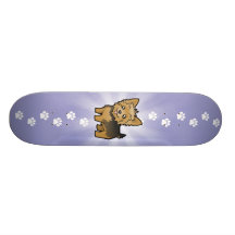 Cartoon Yorkshire Terrier (short hair no bow) Custom Skate Board