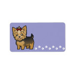 Cartoon Yorkshire Terrier (short hair with bow)