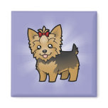 Cartoon Yorkshire Terrier (short hair with bow)