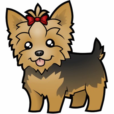 Cartoon Yorkshire Terrier (short hair with bow) by CartoonizeMyPet