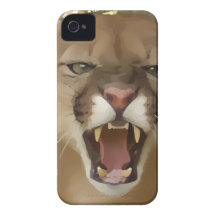 Cartooned Cougar iPhone 4 Case