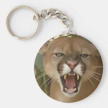 Cartooned Cougar Keychains