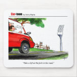 CARtoonForkInRoad Mouse Pad
