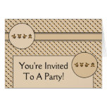 Cartwheel Bears Dots Invitation Card
