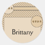 Cartwheel Bears Dots Name Tag Round Stickers