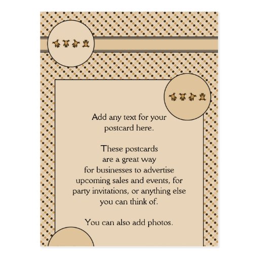 Cartwheel Bears Dots Postcard