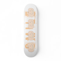 Carved Happy Pumpkin, Pale Colours. Halloween. Custom Skateboard