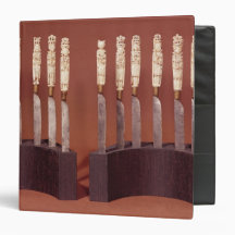 Carved Knife Handles Showing English Monarchs 3 Ring Binder