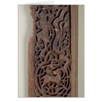 Carved panel decorated with a lute player cards