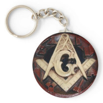 Carved Plaque Masonic Key Chain