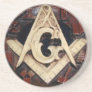 Carved Plaque Masonic Symbol Coaster