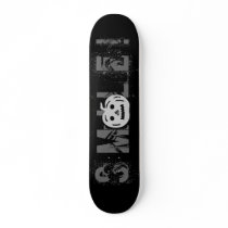 Carved Pumpkin Silhouette with Teeth. Skateboard