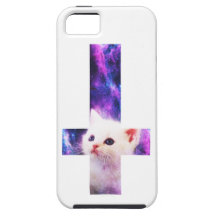 Cas croisé inversé de chaton coque iPhone 5