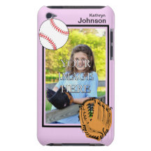 Cas de contact d'iPod personnalisé de base-ball/ba Coques Barely There iPod