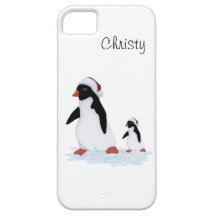 Cas de l'iPhone 5 de pingouins de Père Noël Étui iPhone 5