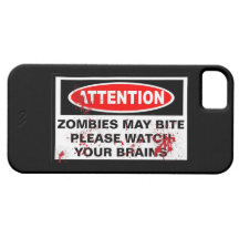 cas de panneau d'avertissement de zombi de l'iPhon Étui iPhone 5