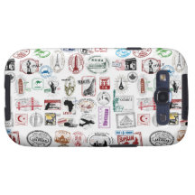 Cas de téléphone de motif de timbres de voyage étui galaxy s3