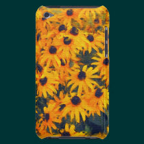 Cas fleuri de téléphone d'art de marguerites d'or coques case-mate