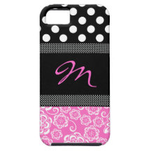 Cas Girly élégant de l'iphone 5 de monogramme Coque iPhone 5 Case-Mate
