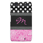 Cas Girly élégant de Motorola Razr de monogramme Étui Motorola Droid RAZR