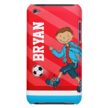 Cas nommé de contact d'iPod de garçon du football  Coque iPod Touch