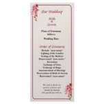 Cascade of Pink Orchids Wedding Program Full Color Rack Card