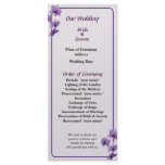 Cascade of Purple Orchids Wedding Program rack cards