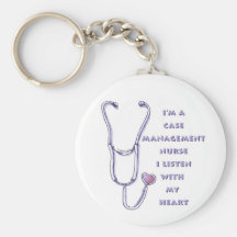 Case Manager Nurse Heart Key Chain