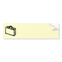 Case Sketch. Black and Cream. Suitcase, Briefcase Bumper Sticker