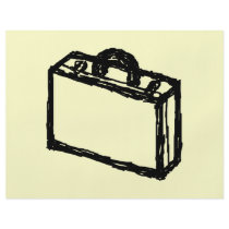Case Sketch. Black and Cream. Suitcase, Briefcase Full Colour Flyer