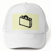 Case Sketch. Black and Cream. Suitcase, Briefcase Hats