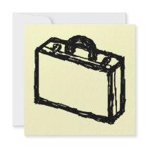 Case Sketch. Black and Cream. Suitcase, Briefcase Custom Announcements