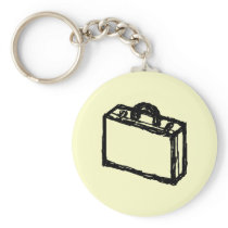 Case Sketch. Black and Cream. Suitcase, Briefcase Keychain