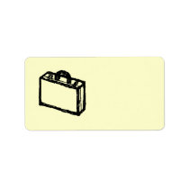 Case Sketch. Black and Cream. Suitcase, Briefcase Personalized Address Label