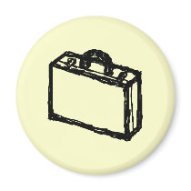 Case Sketch. Black and Cream. Suitcase, Briefcase Refrigerator Magnets