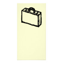 Case Sketch. Black and Cream. Suitcase, Briefcase Picture Card