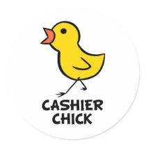 Cashier Chick Sticker