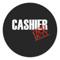 CASHIER DARK ROUND STICKERS