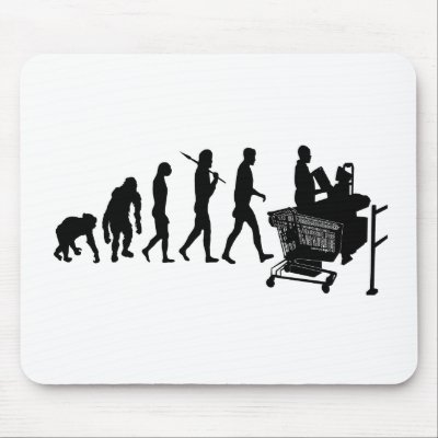 Cashier till operator supermarket staff gear mouse pad by Funkart