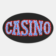Casino dans blanc et bleu rouges adhésifs