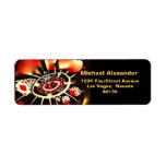 Casino Gambler Black, Gold, Red Icons Return Address Label