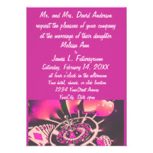 Casino Gambler Theme Wedding Invitation Pink